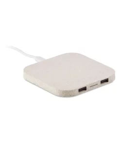 Alternative view of Chargeur sans fil par induction en paille de blé – 5W – UNIPAD